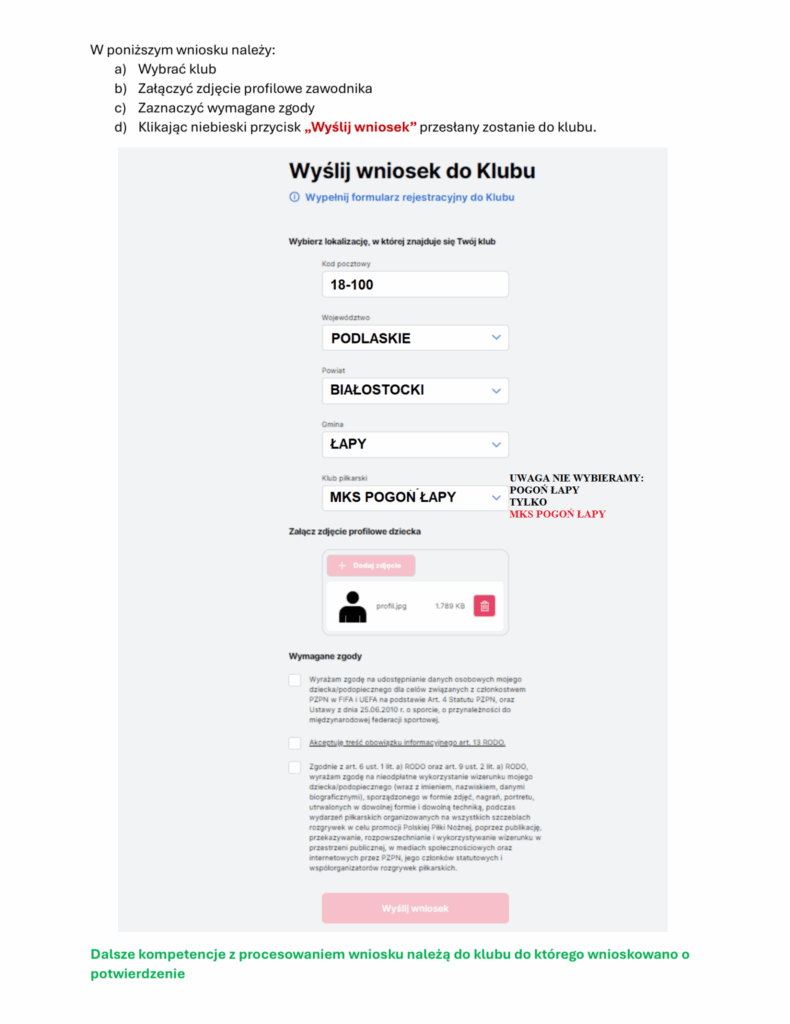 Instrukcja rejestracji w mZawodnik — strona 6